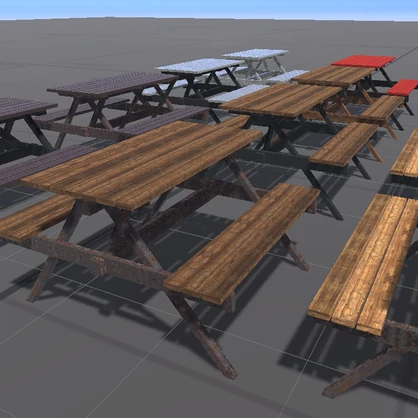 【3D屋外小物】公園のテーブル【VRChat向け】