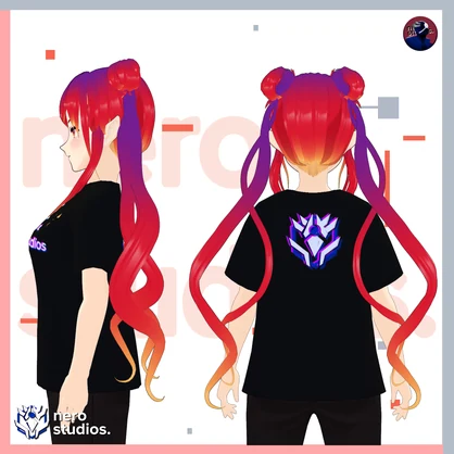【VRoid 髪型】 5 VROID HAIRSTYLES SET #2 (5 VROID FILES) / Vtuber hairstyles / Vroid hair assets ヘア ポニーテール 赤毛 ショートヘア 半坊主 髪