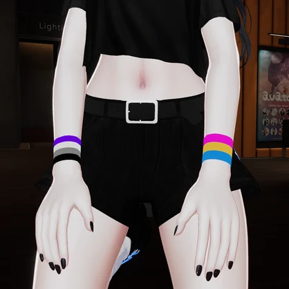 【VRChat / Mayo Base】Pride Wristbands (Ace & Pan) - Low Poly
