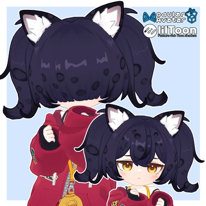【6アバター対応】メカクレユキヒョウヘア【MA対応】