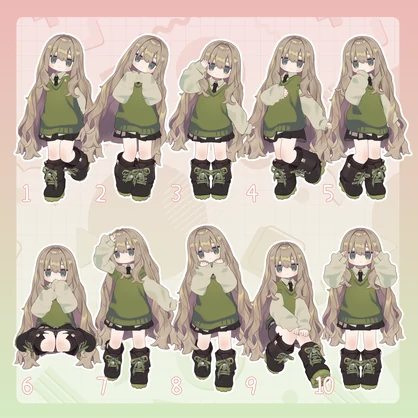 【無料有/＋Free sample】Pose Animation Set 10【50種】