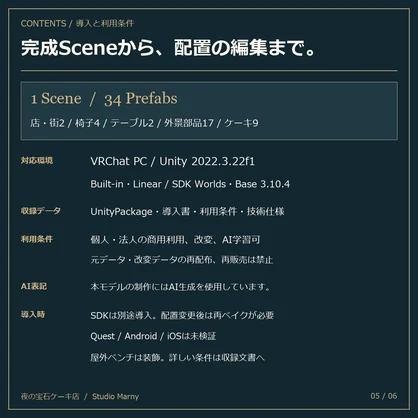 夜の宝石ケーキ店【VRChatワールド／PC】
