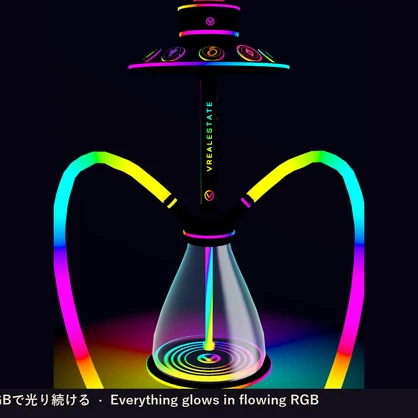 【VRChat】光るシーシャ Neon Hookah RGB フレーバー5種【Quest対応】