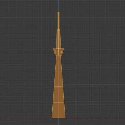 【3D小道具】634mの電波塔(ローポリ)