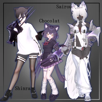 【VRChat】 *:゜ほぼ全アバター対応　出現アニメーション付 剛刃犀爪🦏RhinoClaw⚔️*【16セットアップ済み】