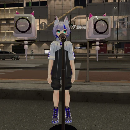 VRChat用「発光点滅、ワールド固定、浮遊ギミック搭載musicDJBOOTH」MA/liltoon対応