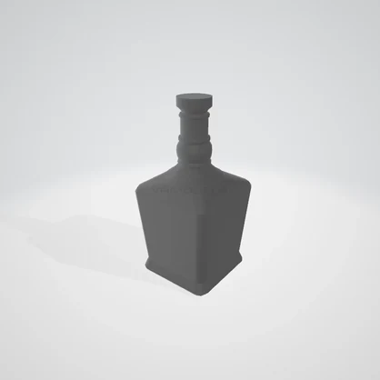 Whisky bottle and glass