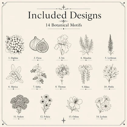 花のタトゥーデカールセット / flos Flower Tattoo Decal Set