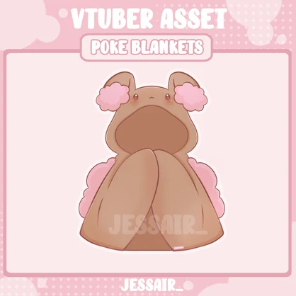 POKEMON VTUBER ASSET | Pokemon Blankets for Vtuber Models | Cute | Bulbasaur | Furret | Buneary | Pastel | Streaming Assets