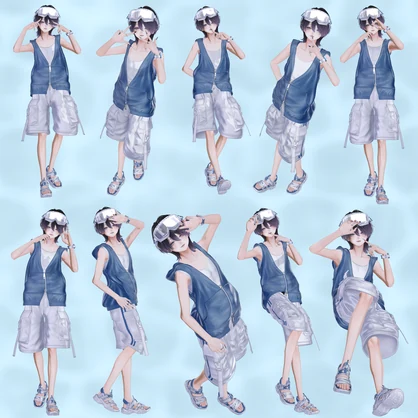 VRCポーズ 35set+5Pair Pose (80Animation) Alue Anniversary Pose