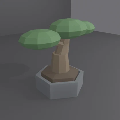 【無料】和風ローポリ盆栽（黒松風）3鉢セット｜Low Poly Bonsai Pine 3-Pack - Japanese Zen 3D Asset