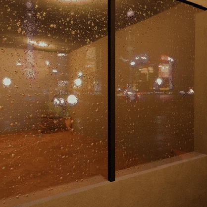 【VRChatワールド】窓ガラスの映り込み・夜景に部屋が映る「マドウツリ」雨の水滴も【PC/Quest】