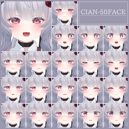 ⏰️24hFREE-20FACE⏰️【FREE/無料】Cian100Type❥動くまばたきFace&PoseAnimations ⌖ ݁˚