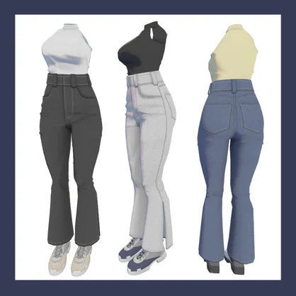 ハイウエストパンツセット