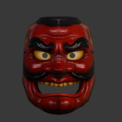 【3D小道具】天狗のお面(ローポリ)