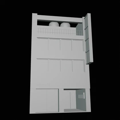 「雑居ビル」ベースメッシュ_その４
