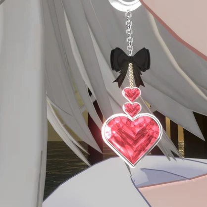 【vrchat想定】リボンがついたハートのイヤリング【アクセサリー】【PB対応】