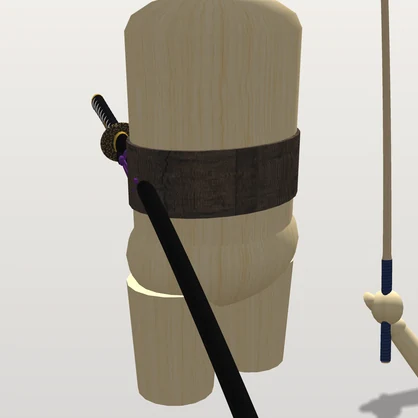 【VRChat想定】打刀（黒鞘・朱鞘）と木刀｜腰に差す・手に持つ和風の小道具｜抜けない飾り刀【Modular Avatar 設定済みPrefab / unitypackage・FBX】