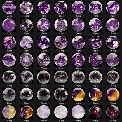 100 Amethyst Matcaps 💜 CC0 商用利用可 💜 Pixel Place 💜