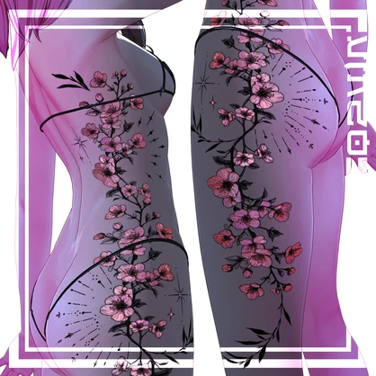 🌸桜Sakura Tattoos🌸 4k Textures 入れ墨 *テクスチャ* /HD