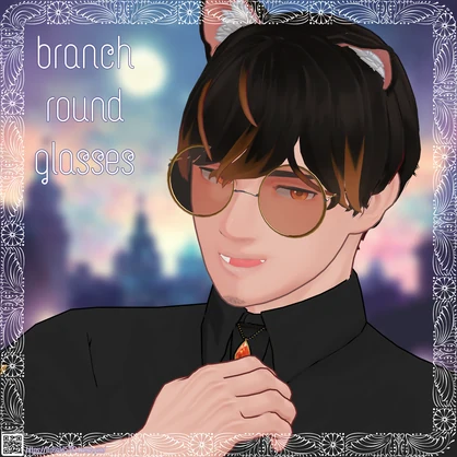 【3Dアクセ】branch round glasses　丸メガネ