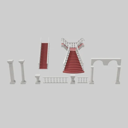 【ワールド】白亜の洋館【建物パーツセット】