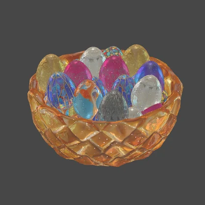 砕けるギミック付　ガラスのたまご９種【3Dギミック小物】架空商店
