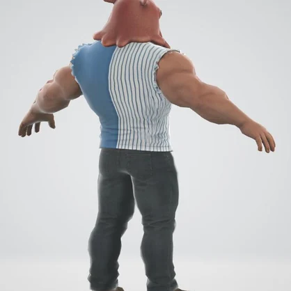 あたたメンダコの3Dモデル（ローポリ）