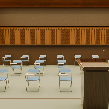 【3DCG】記者会見場内装モデル