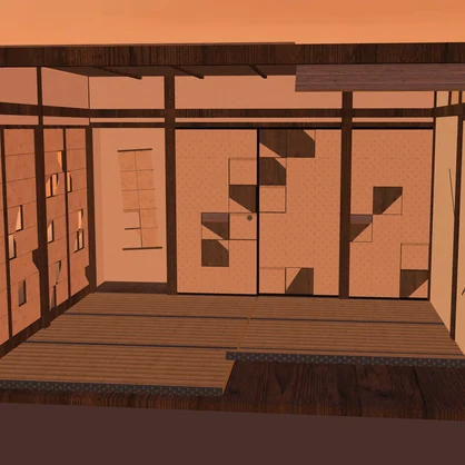 【VRChat想定】お化け屋敷の破れ座敷｜六畳・破れ襖の押入れ・破れ障子・めくれた畳・垂れた天井板・床の間｜和風ハロウィン・肝試し【unitypackage / FBX・OBJ】