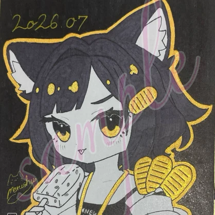 直筆色紙　アズキ