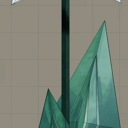 Crystal Snowdrop | ローポリ幻想植物3Dモデル