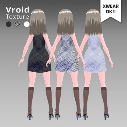VRoid [ XWear 対応 ] ボウタイ付きミニワンピ