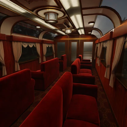 【Blender】寝台列車の展望車　Observation car on a sleeper train