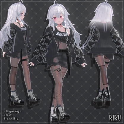 【5着の衣装】 🎉50% セール中🎉Riru Clothing Full Pack 【VRChat想定】