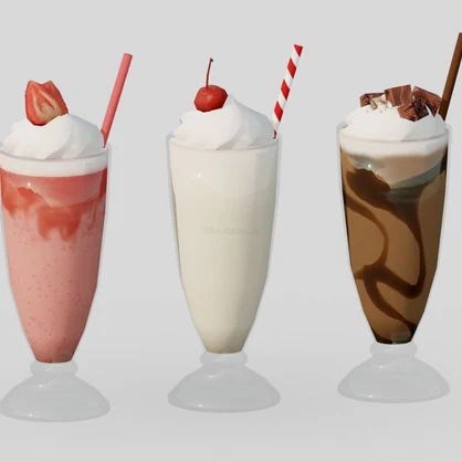 Milkshake Low Poly