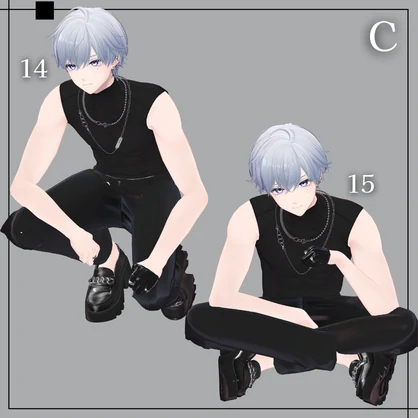 【FREEあり】写真撮影向け男性アバターポーズ集 45種