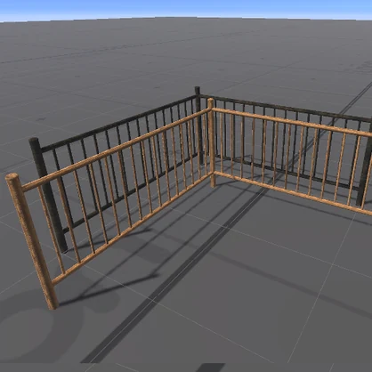 【3D屋外小物】ウッドフェンス【VRChat向け】