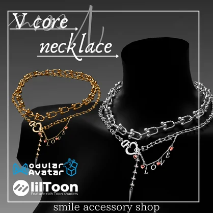 ✨セール✨SALE✨【VRC想定/18アバター対応】【MA対応】V core necklace