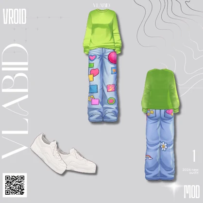 【VRoid正式版】Candy Patch Set|【VRoid Outfit Casual Texture】