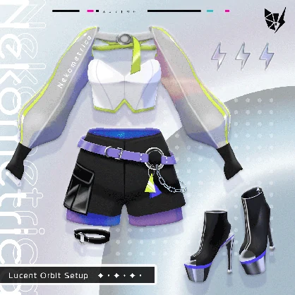 【VRoid衣装 | 無料アイテムあり】Lucent Orbit Setup | #Nekometrica