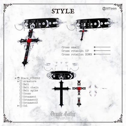 『𝐎𝐫𝐧𝐚𝐭𝐞 𝐆𝐨𝐭𝐡𝐢𝐜』チョーカー/Choker 【VRC想定】