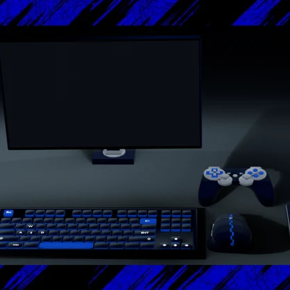 Stylized Gaming Desk Pack - Rigged Monitor, Keyboard, Mouse, Controller & Headphones