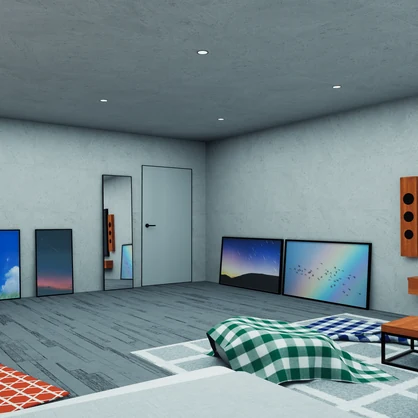 【VRChat想定】ConcreteHouse1.ReBuild (コンクリート打ちっぱなしハウス1.ReBuild)【ワールドアセット】