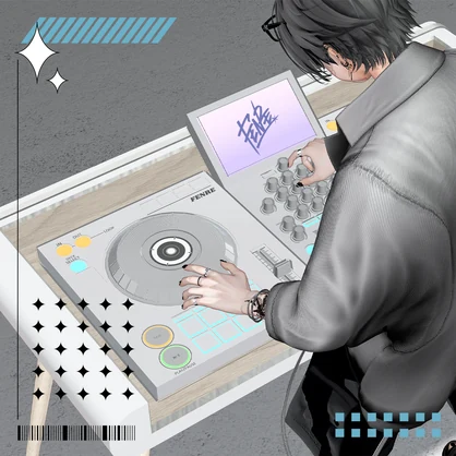 【FENRE式DJデスク】シンプル木目デスク【ワールド固定ギミック付き】