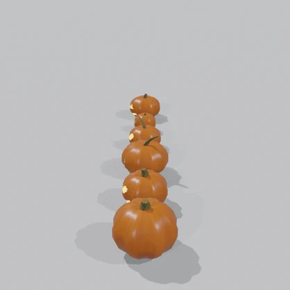 【3Dモデル】ハロウィンかぼちゃランタン 6種セット| 6 carved Halloween pumpkin lanterns