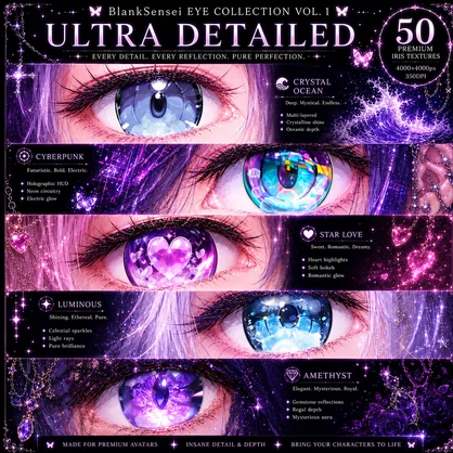 「Eye Collection Complete」100 Iris Pack 虹彩 Eye Texture 瞳テクスチャ 【VRoid/VRChat/VTuber対応】