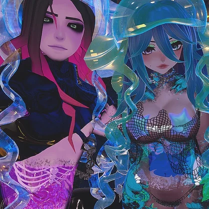 Mystic and Oracle jellyfish couple