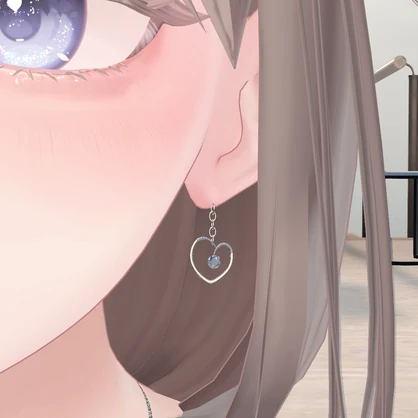 【無料】ハート型宝石イヤリング