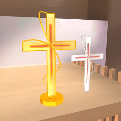 【Free/3D】 The Cross2/十字架/십자가 statue with jesus blood